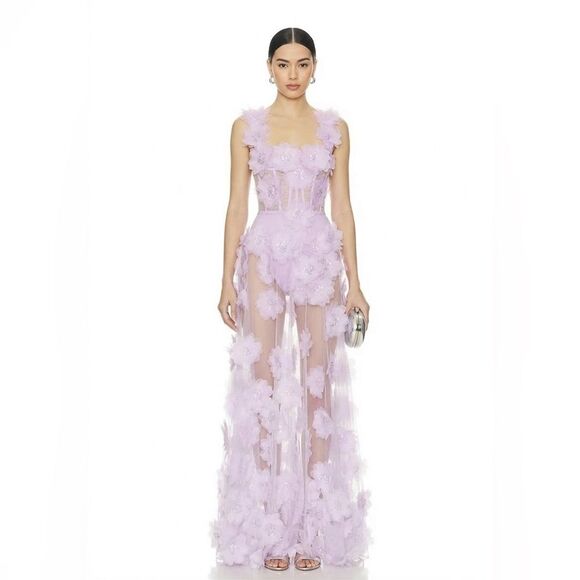Bronx and Banco Dresses & Skirts - NEW BRONX AND BANCO Rosalie Lilac Lavender Floral Gown, wedding guest max